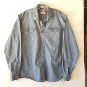 Wrangler Mens Size Large Bluejean Pearlsnap